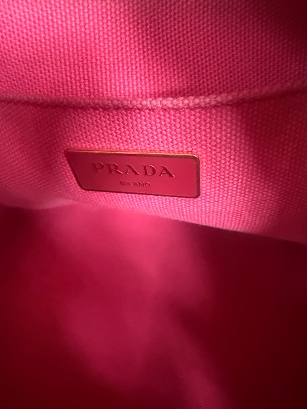 Prada Hot Pink Canapa Canvas Tote with crossbody strap - Picture 3 of 11